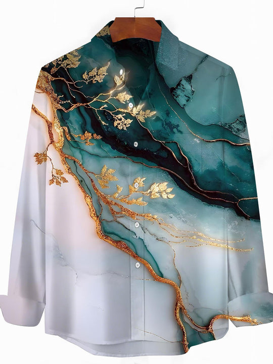 men's abstract print shirt front view