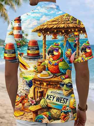 men's aloha shirt back view