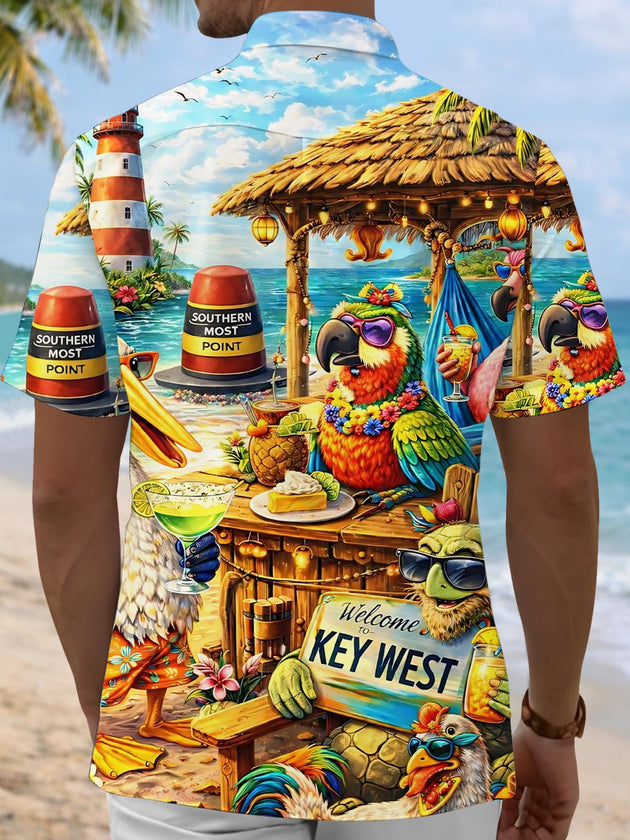 men's aloha shirt back view