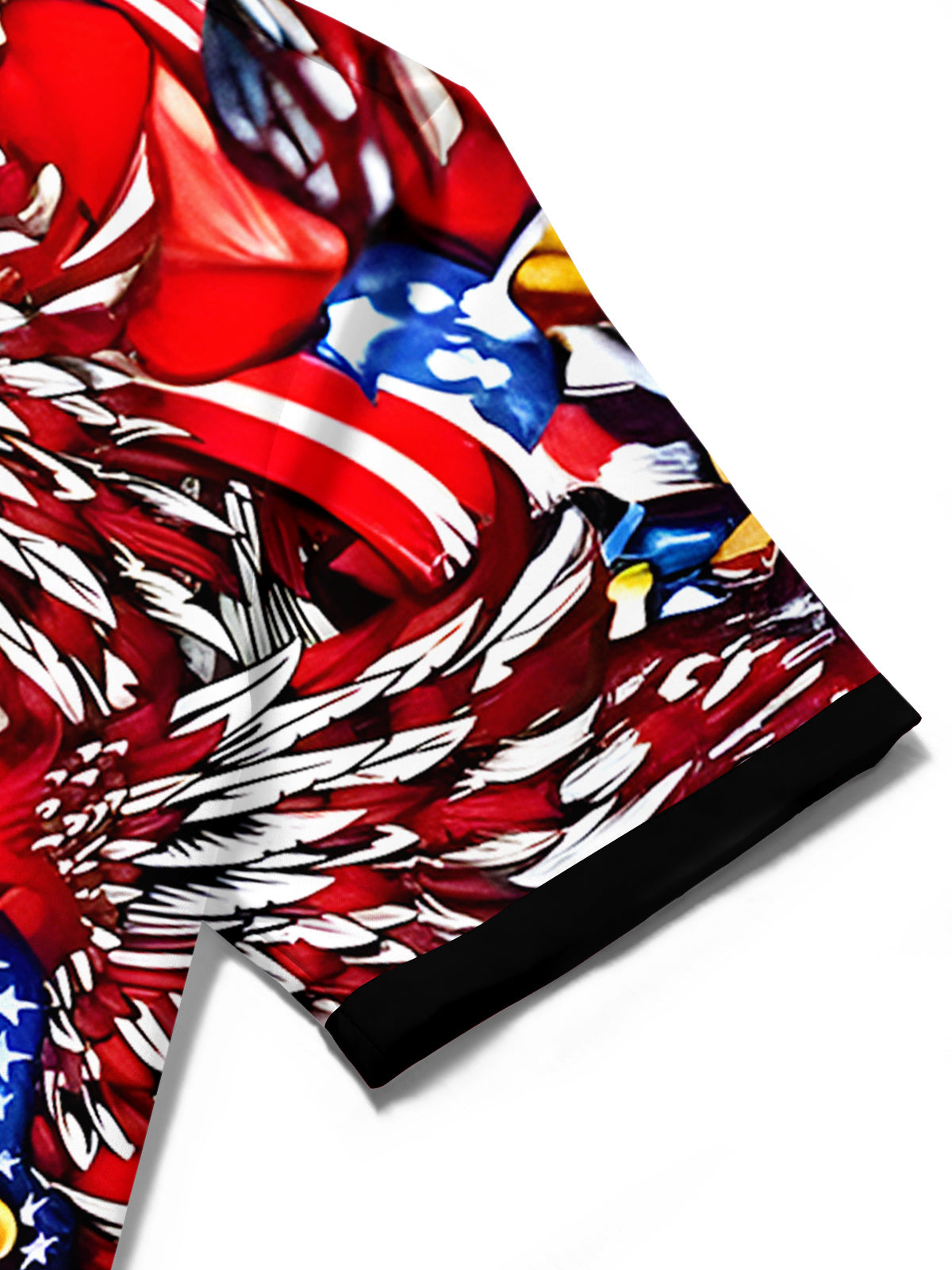 men's eagle print shirt close-up short sleeve