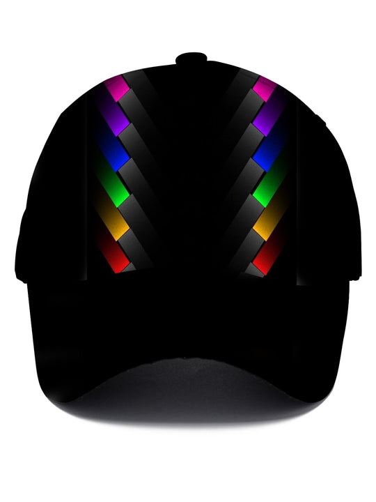 men's colorful geometric print shirt front view