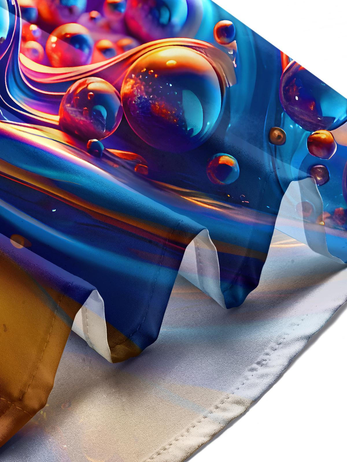 Psychedelic Flowing Water Droplets Men's Pocket Short Sleeve Shirts