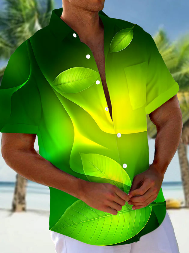 men's Hawaiian shirt front view tropical beach vacation