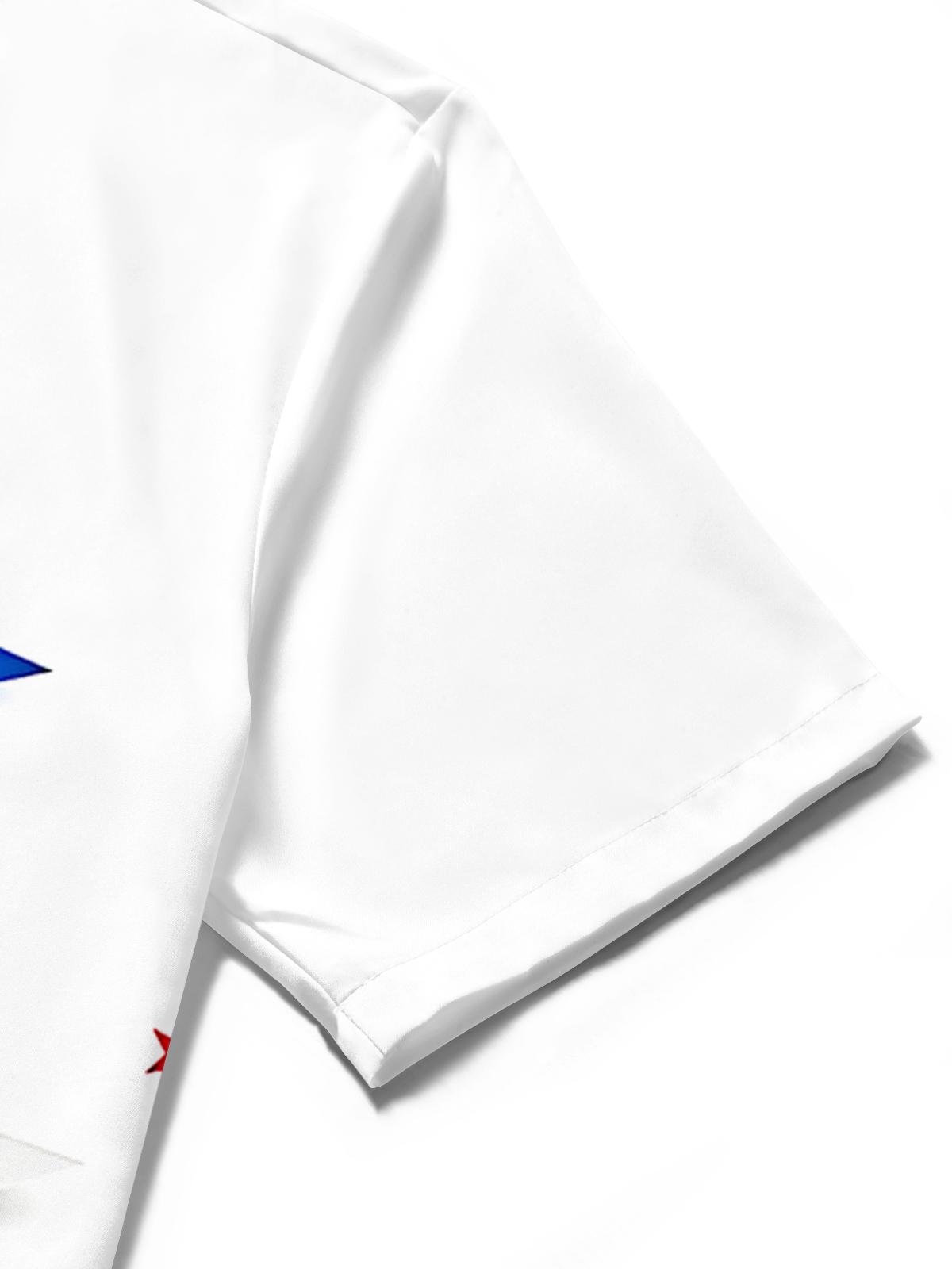 men's printed shirt close-up short sleeve