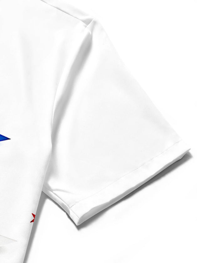 men's printed shirt close-up short sleeve