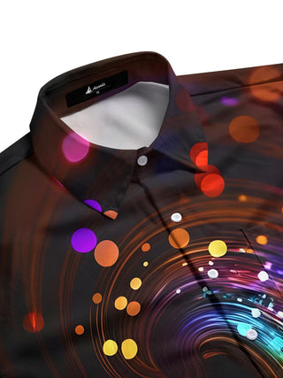 men's guitar print shirt side view