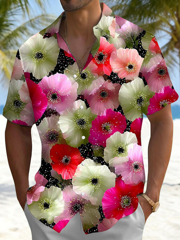 men's floral shirt front view