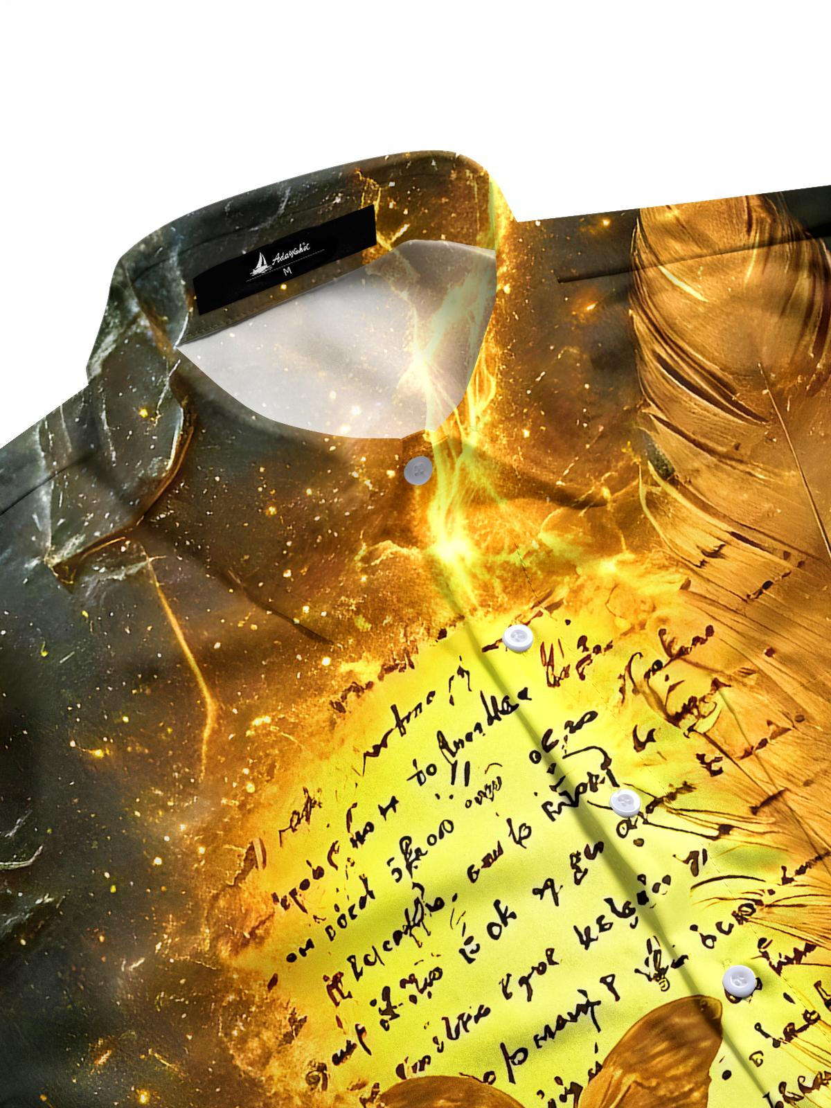 Feather Butterfly Men's Pocket Short Sleeve Shirts