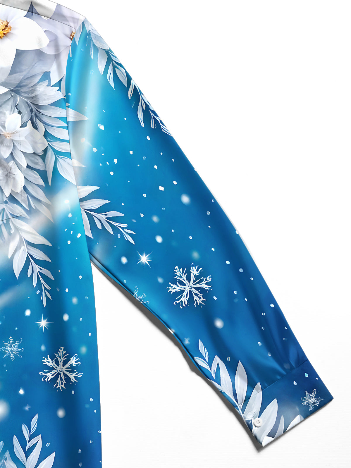 Musical Note Snowflake Floral Men's Pocket Long Sleeve Shirts