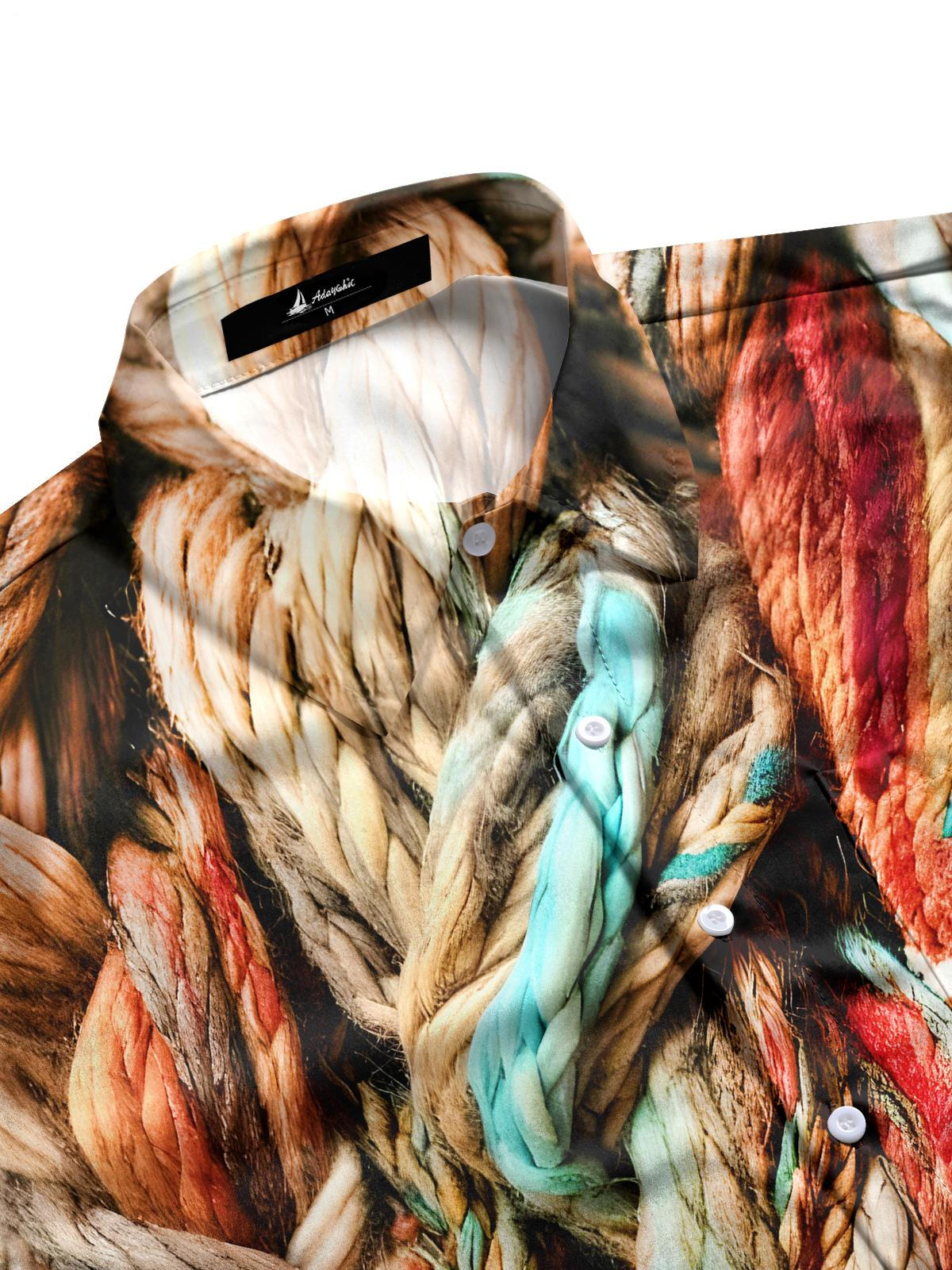 Hemp Rope Men's Pocket Long Sleeve Shirts