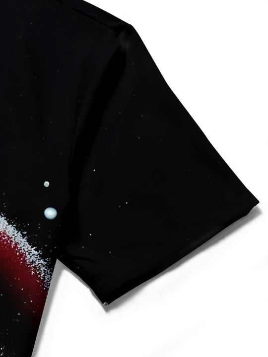 men's Christmas shirt close-up short sleeve