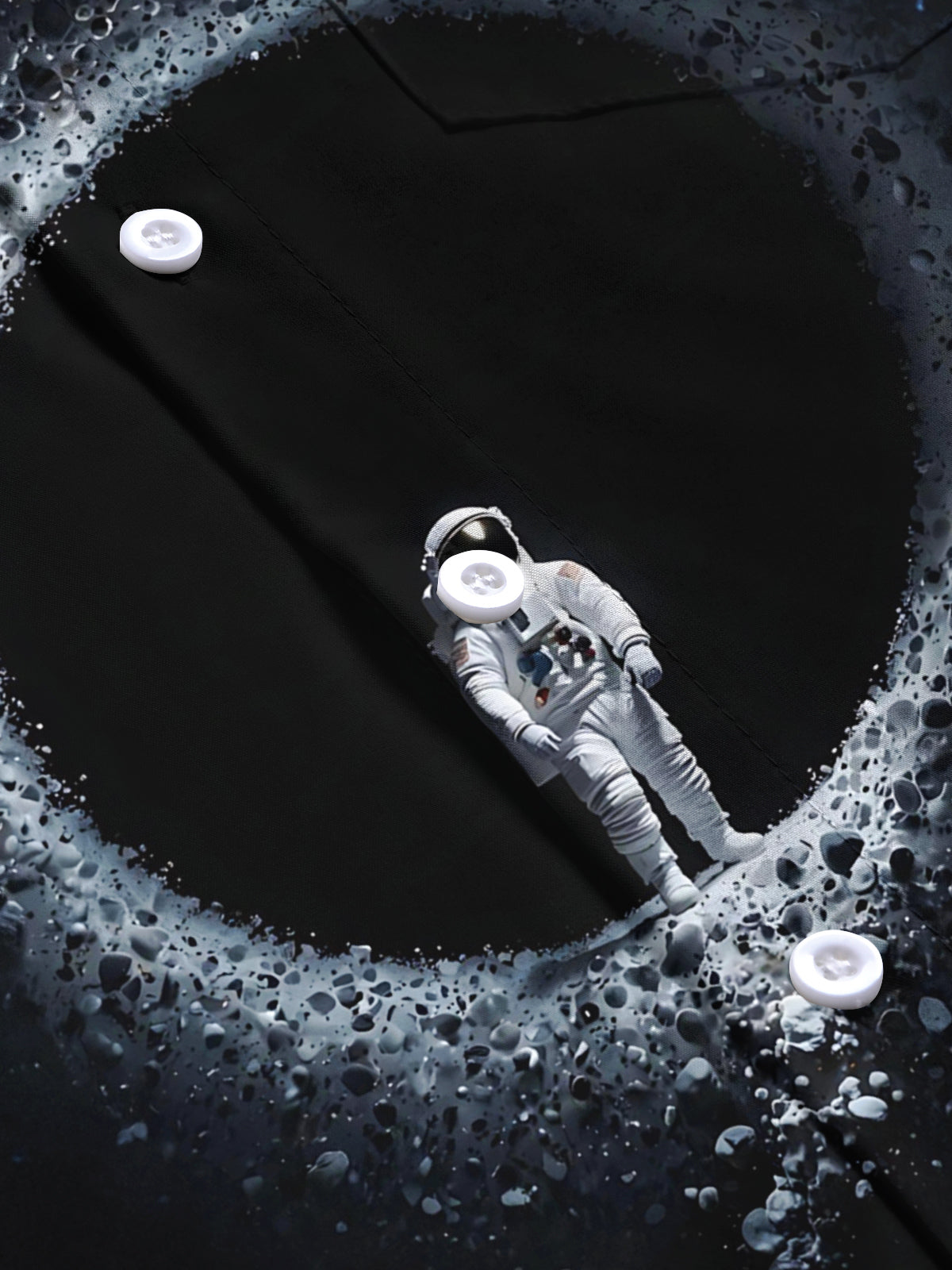 Astronaut Print Men's Pocket Short Sleeve Shirts