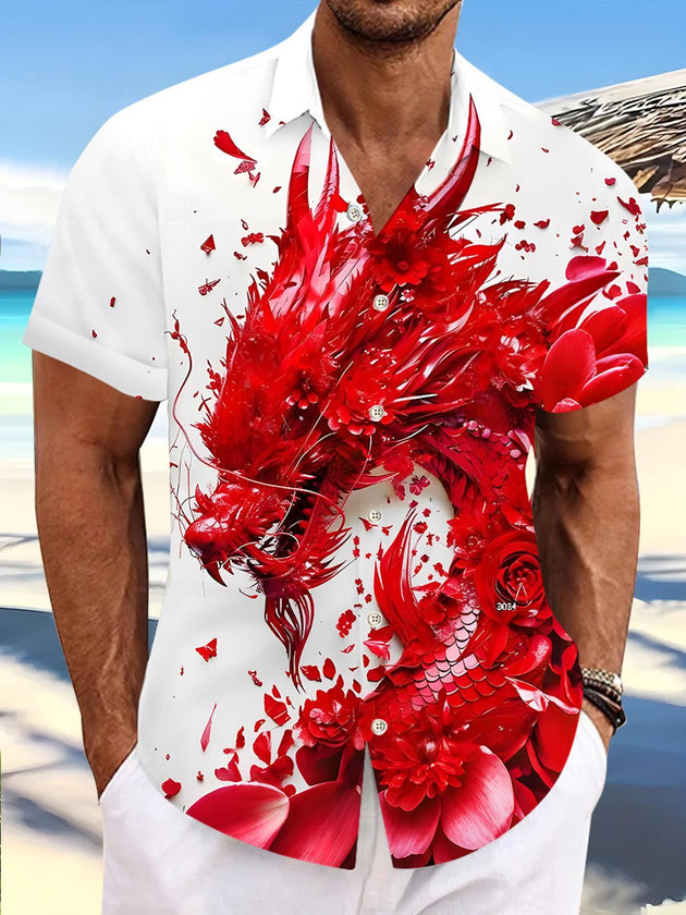 men's floral shirt front view