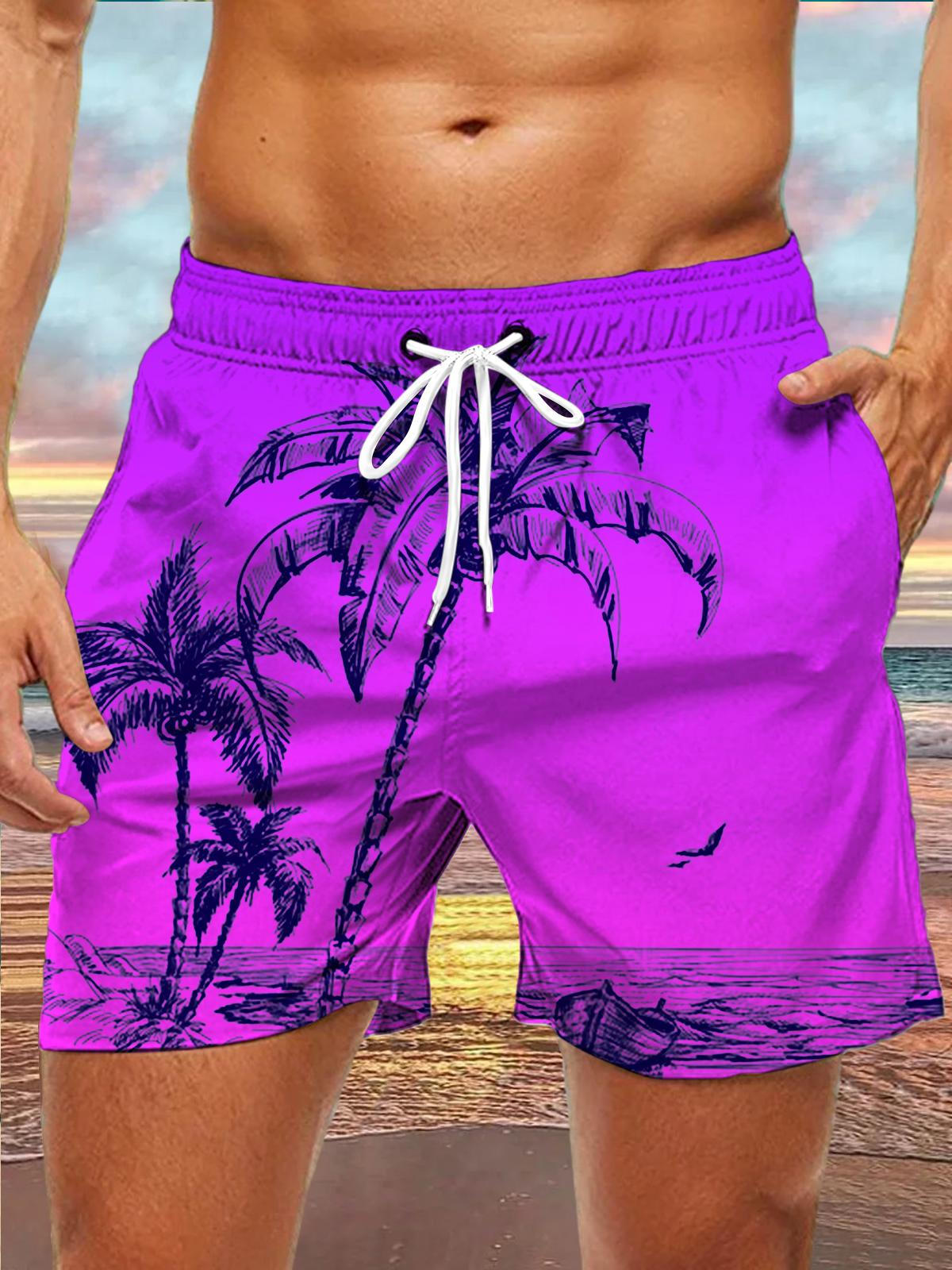 Coconut Tree Men's Print Pocket Shorts