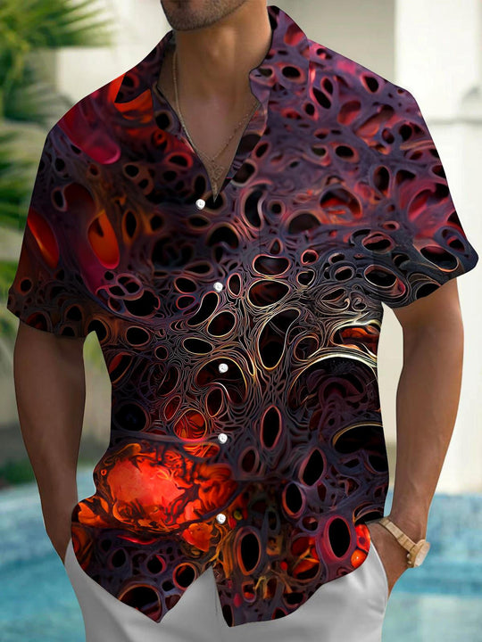 men's abstract print shirt front view