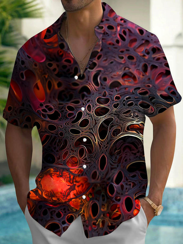 men's abstract print shirt front view