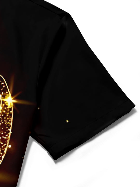 men's music print shirt summer vacation