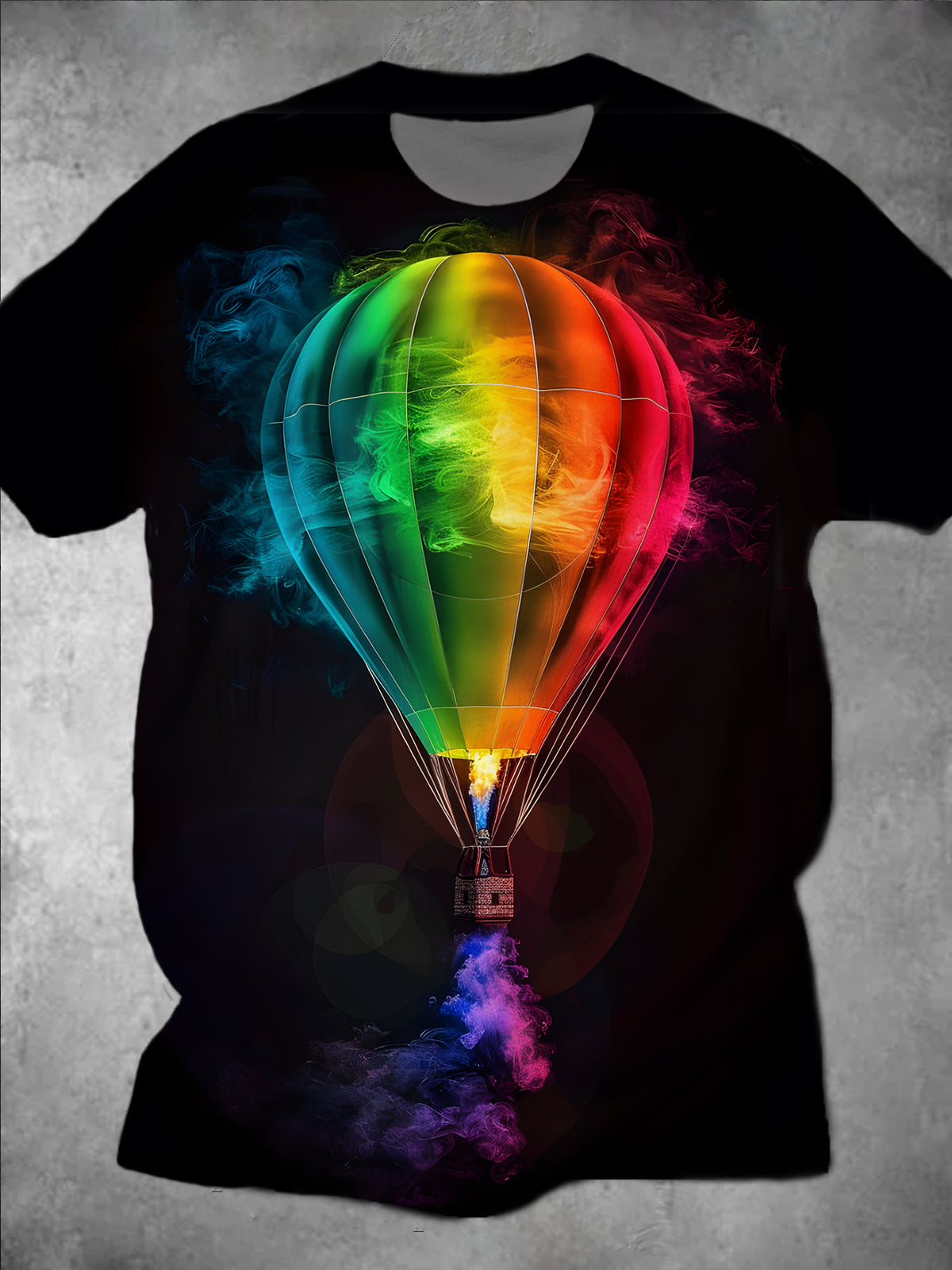 Hot Air Balloon Round Neck Short Sleeve Men's T-shirt