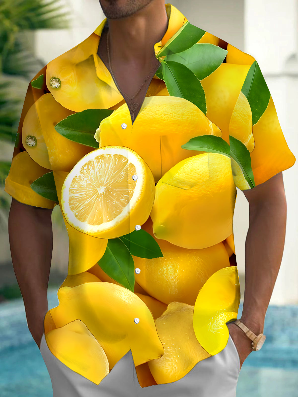 Lemon Men's Pocket Short Sleeve Shirts