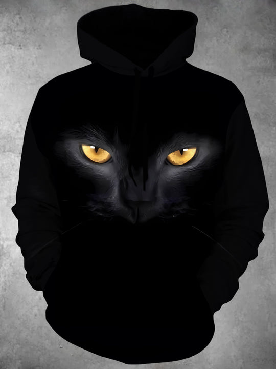 men's cat print shirt front view