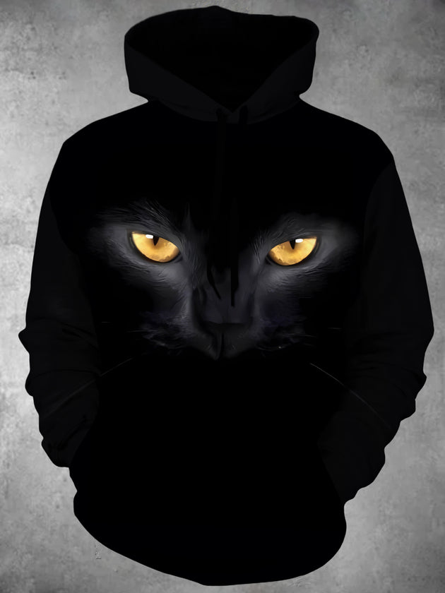men's cat print shirt front view
