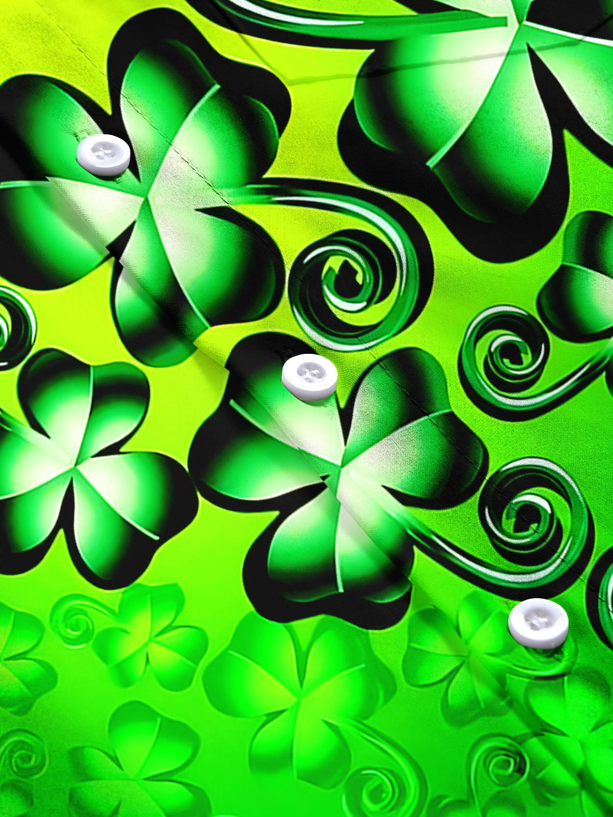 St. Patrick's Day Leaf Men's Pocket Short Sleeve Shirts