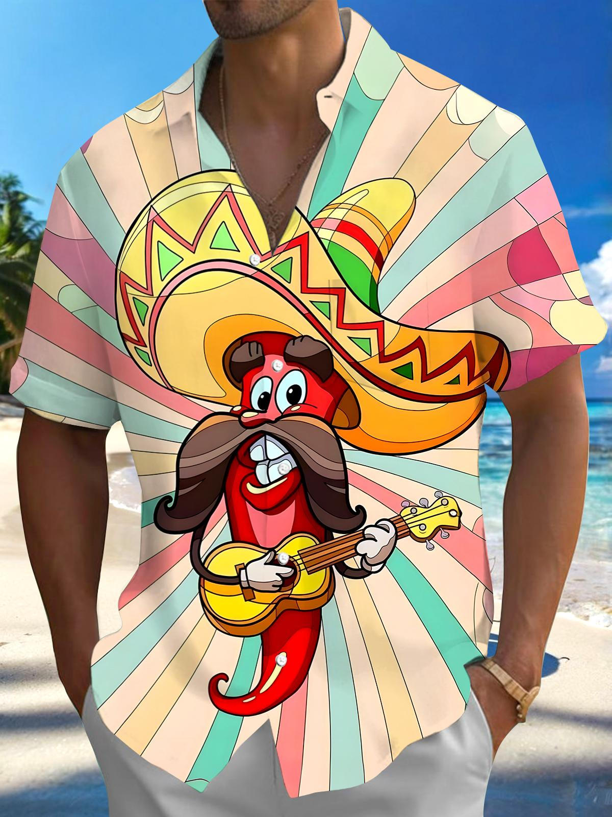 Music Men's Pocket Short Sleeve Shirts