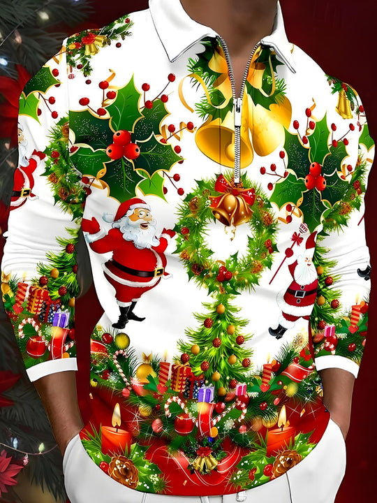 men's Christmas shirt front view holiday party