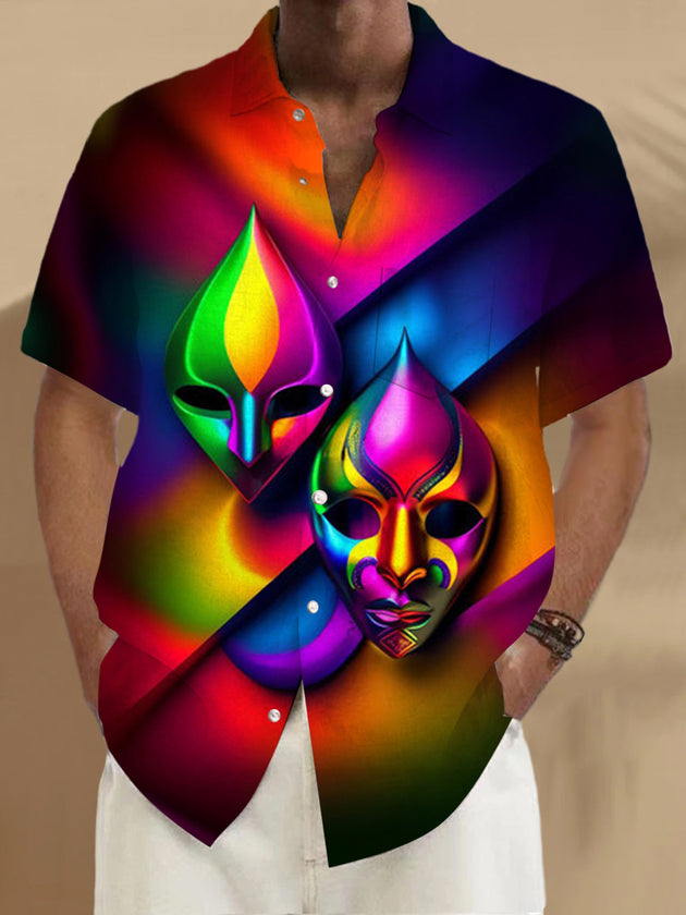 men's abstract print shirt front view