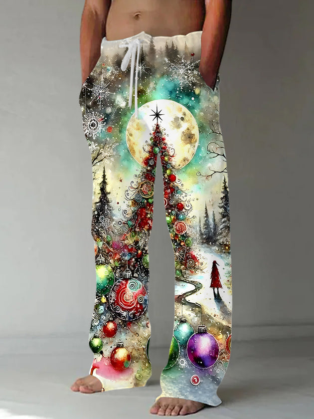 men's Christmas casual pants front view holiday party