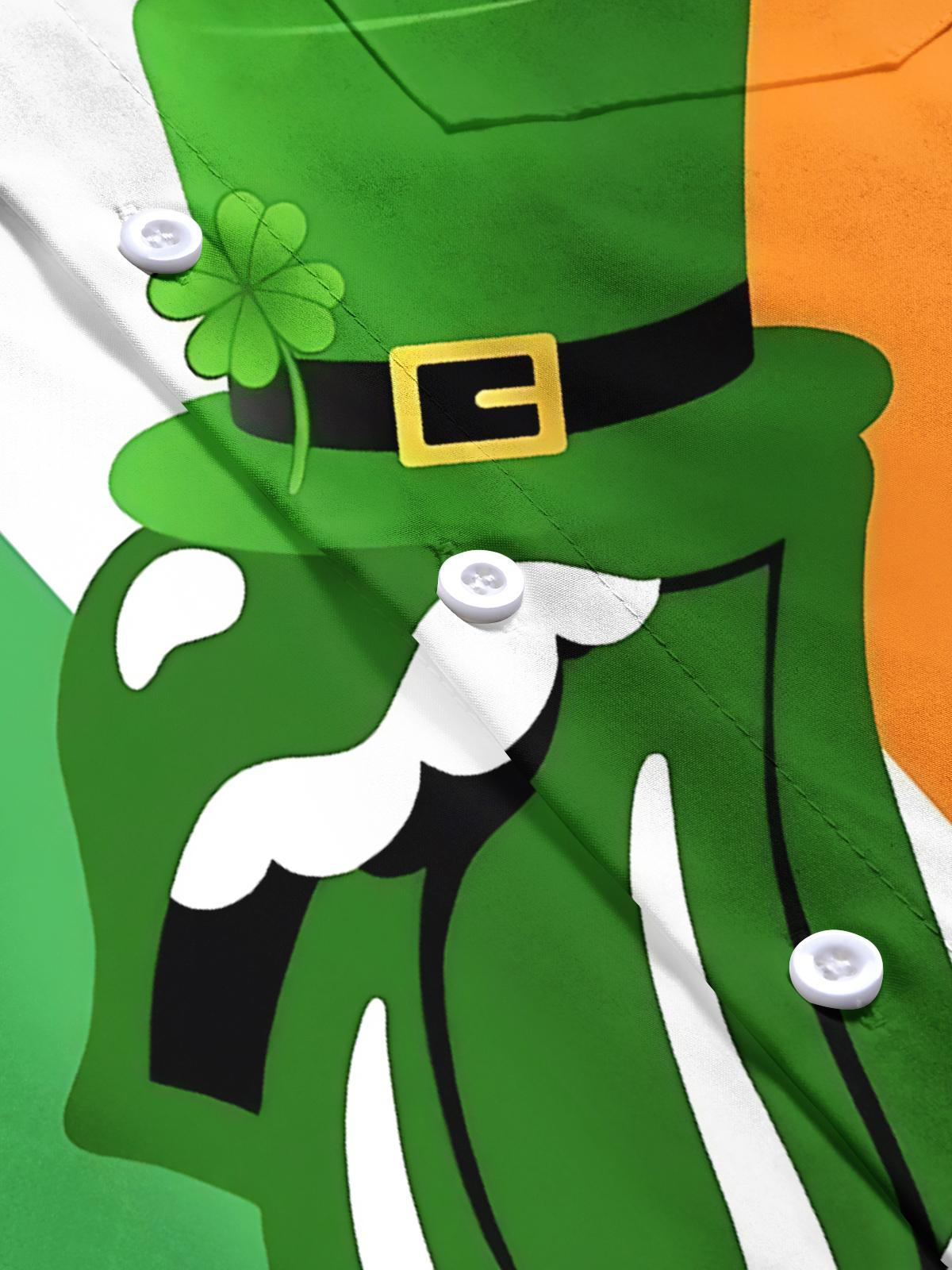 St. Patrick's Day Print Men's Pocket Short Sleeve Shirts