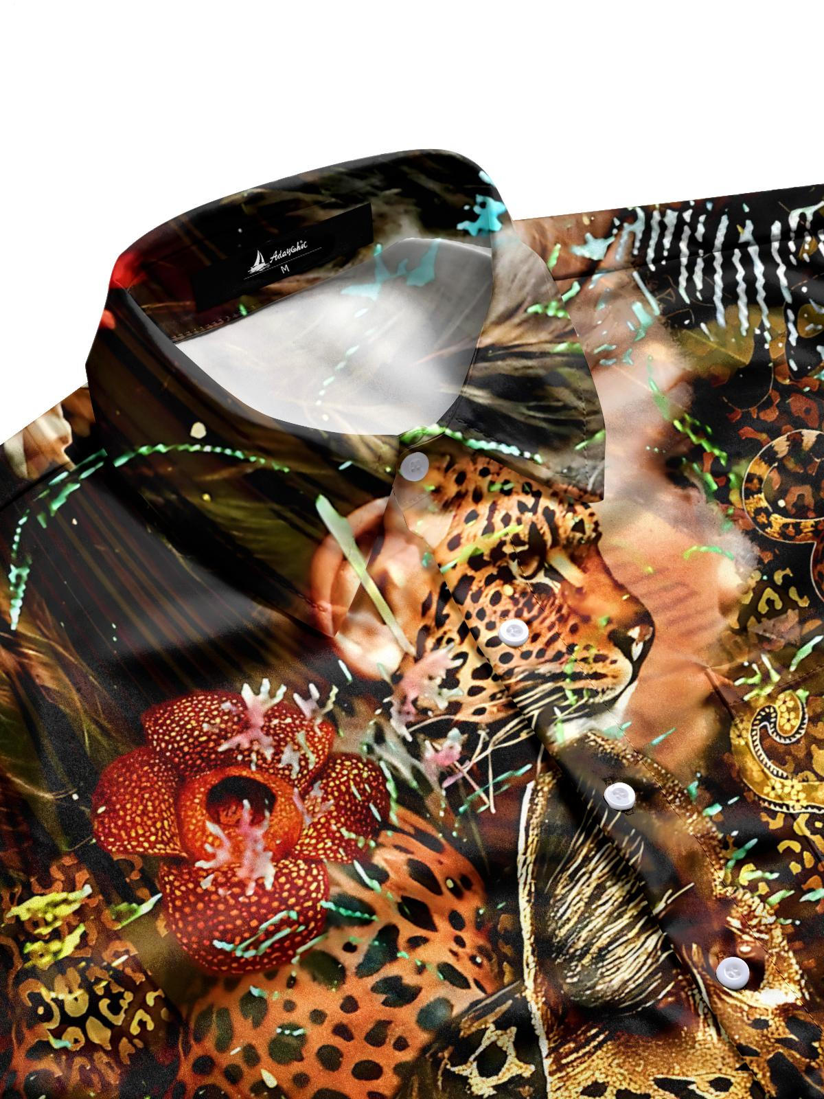 men's zebra print shirt side view