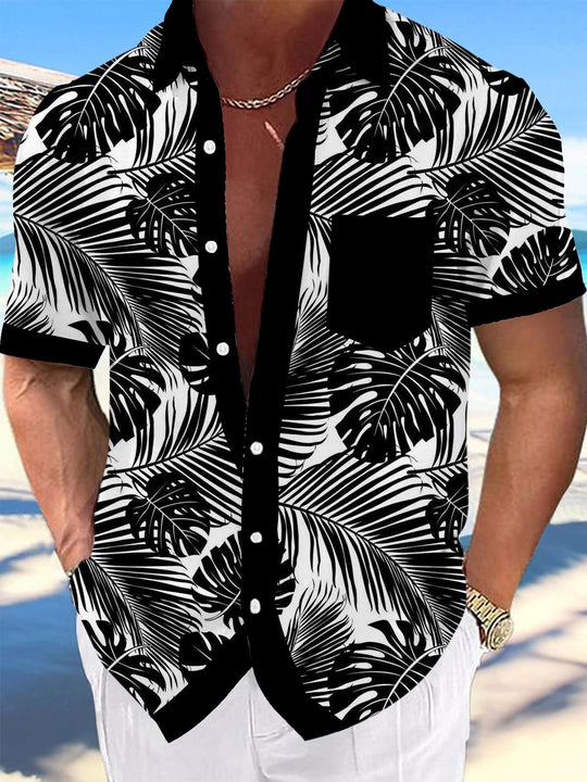 men's Hawaiian shirt front view tropical beach vacation