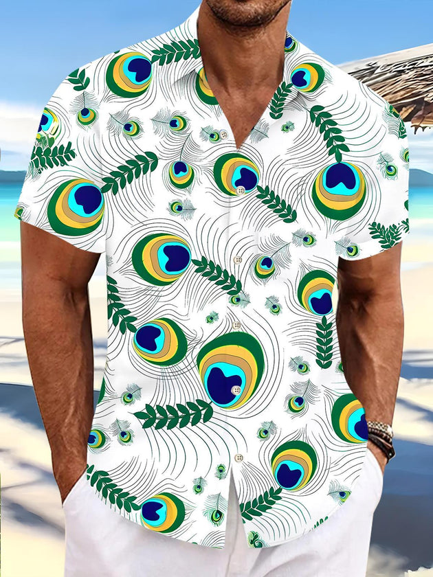 men's Hawaiian shirt front view tropical beach vacation