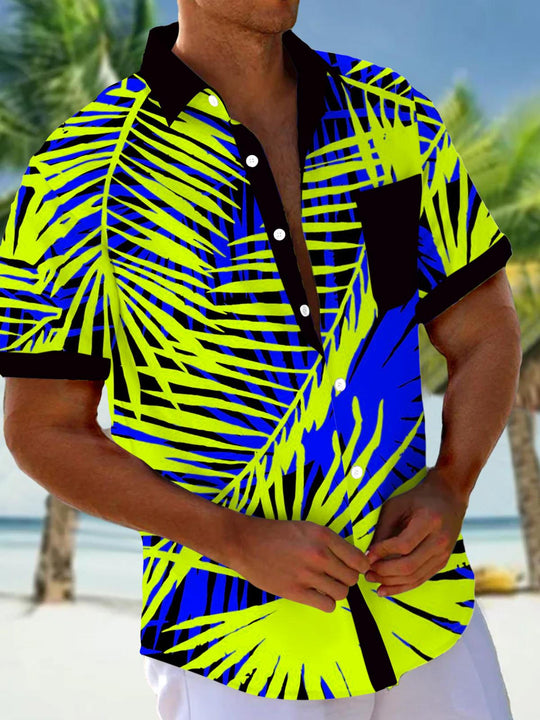 men's Hawaiian shirt front view tropical beach vacation