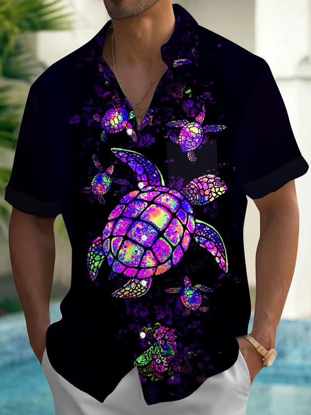 men's Hawaiian shirt front view tropical beach vacation