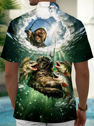 men's aloha shirt back view