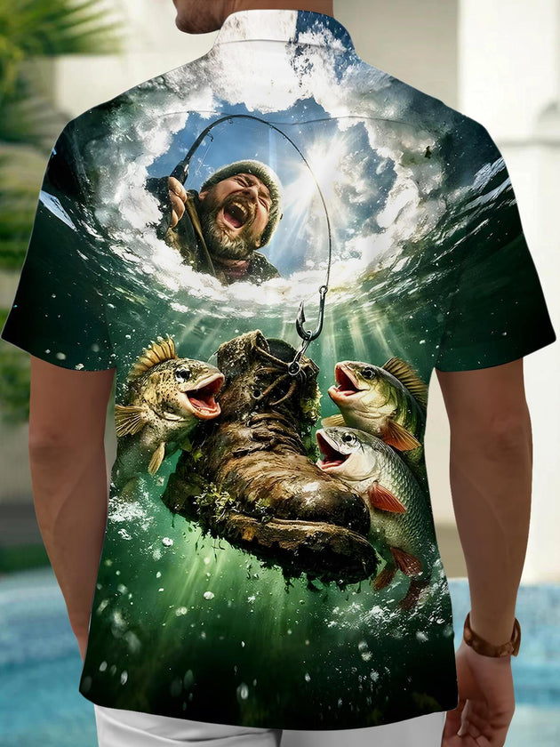 men's aloha shirt back view