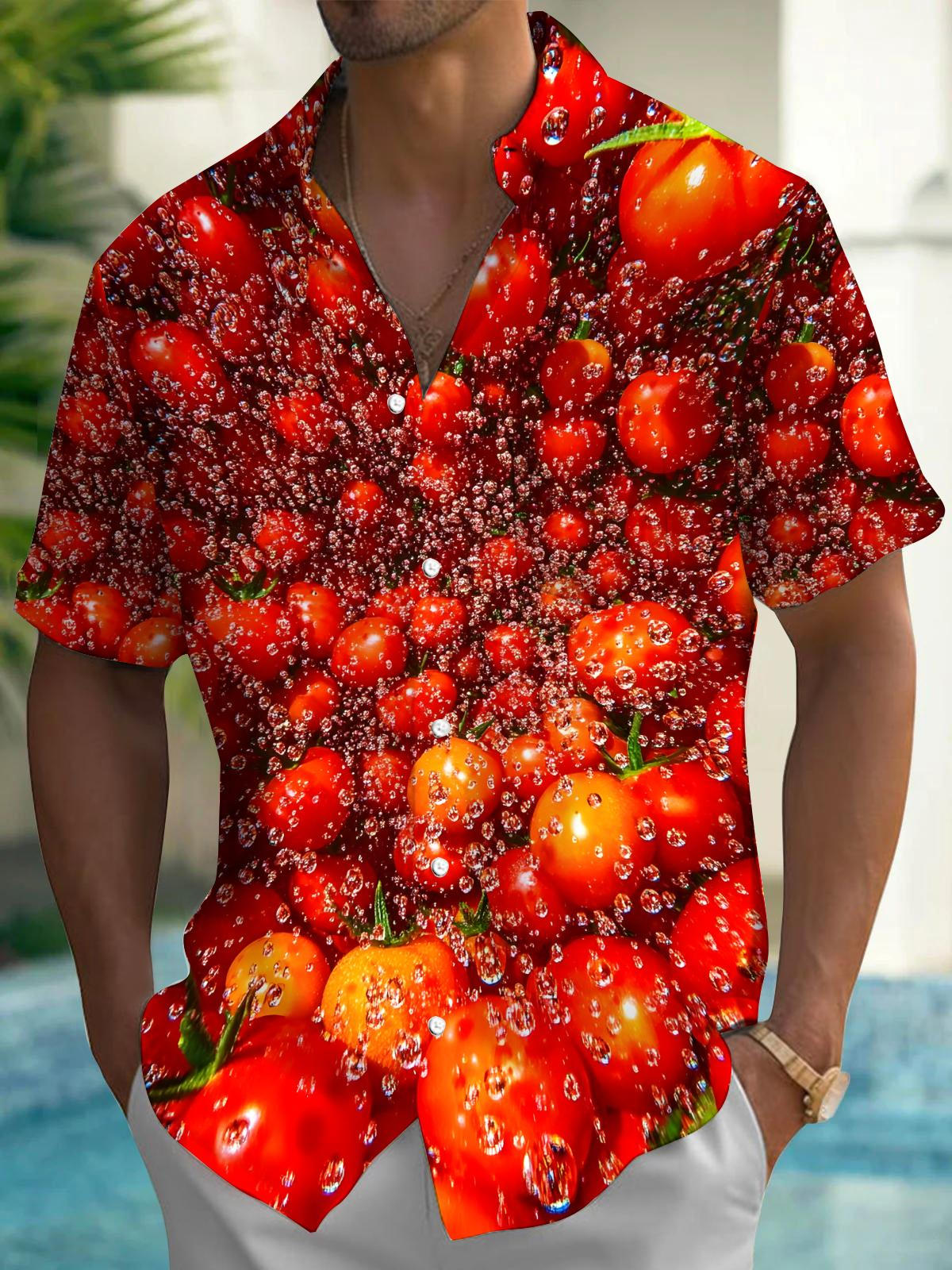 Tomato Men's Pocket Short Sleeve Shirts