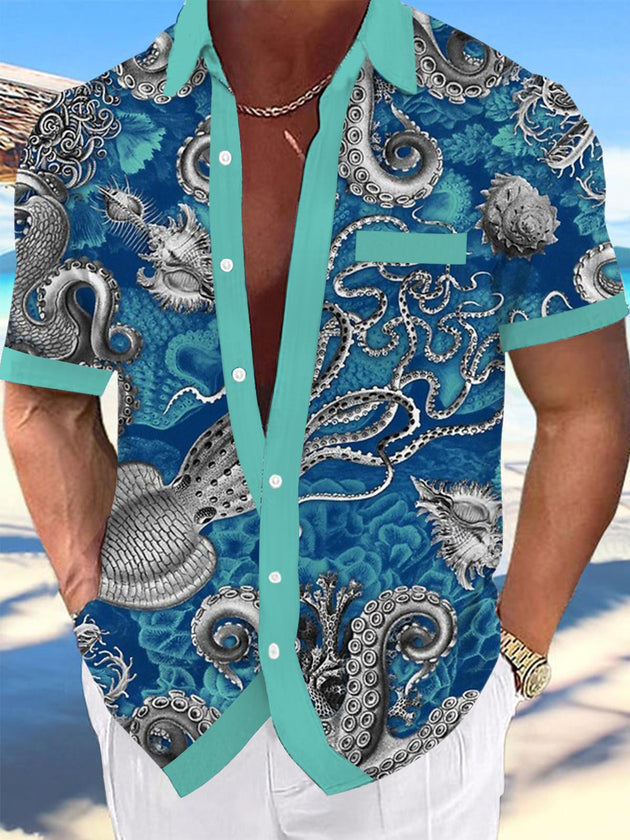men's patterned sweater shirt front view
