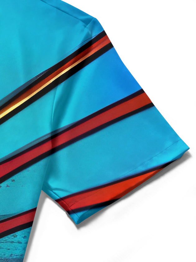 men's printed shirt close-up short sleeve