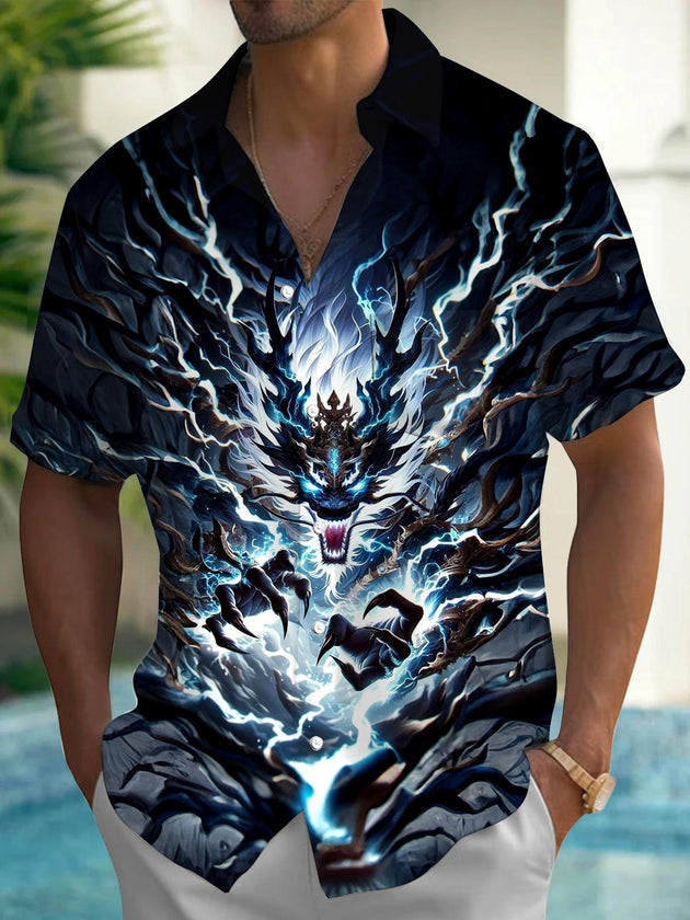 men's patterned sweater shirt front view