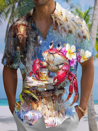men's art print shirt front view