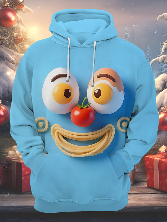 Men's funny print long sleeve pullover hoodie front view