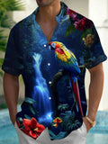 Hawaiian Parrot Men's Pocket Short Sleeve Shirts