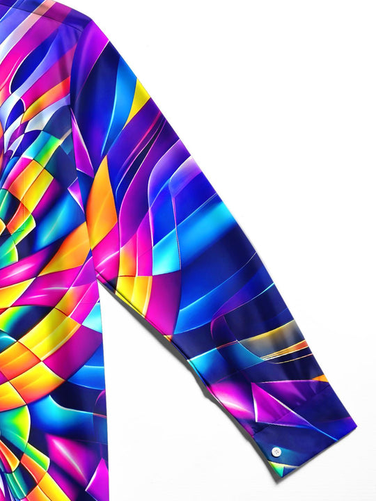 men's tie dye shirt close-up full sleeve