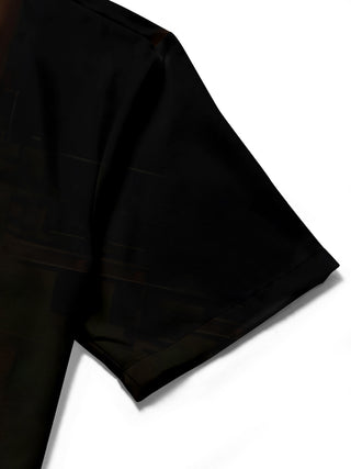 men's printed shirt close-up short sleeve