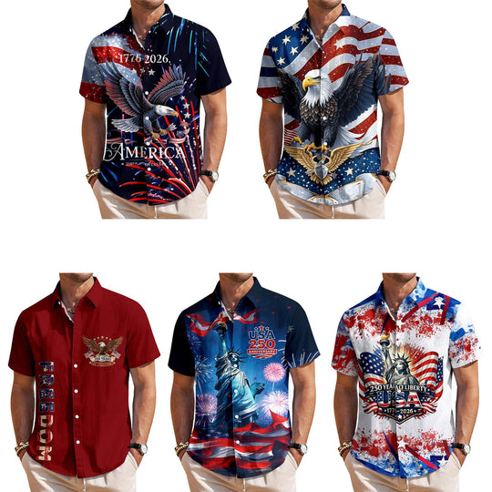 men's red button down shirt back view