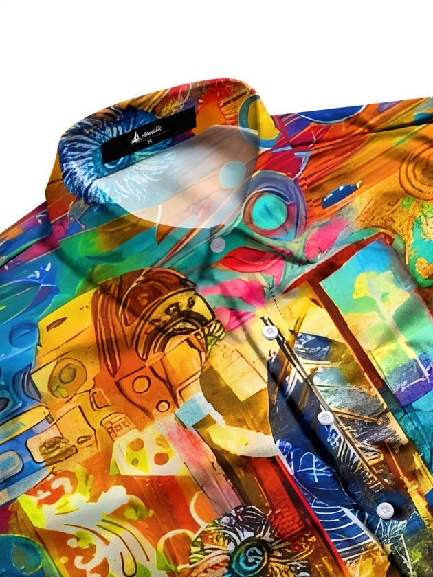 men's classic print shirt side view