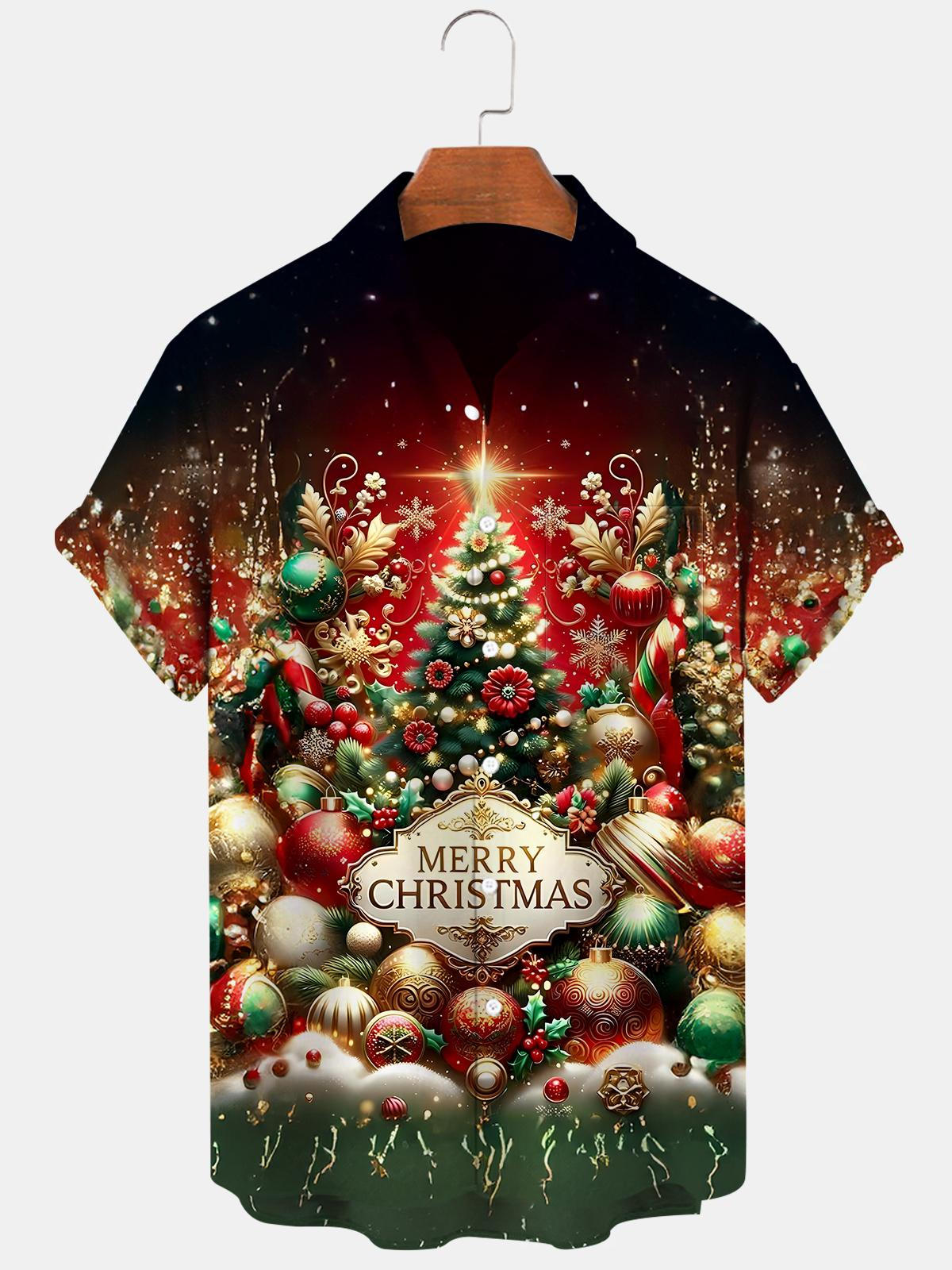 Christmas Men's Pocket Short Sleeve Shirts